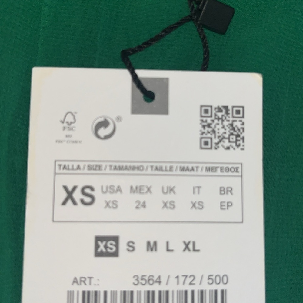 ZARA NWT Pleated Midi Dress in Green Size XS - Picture 13 of 13